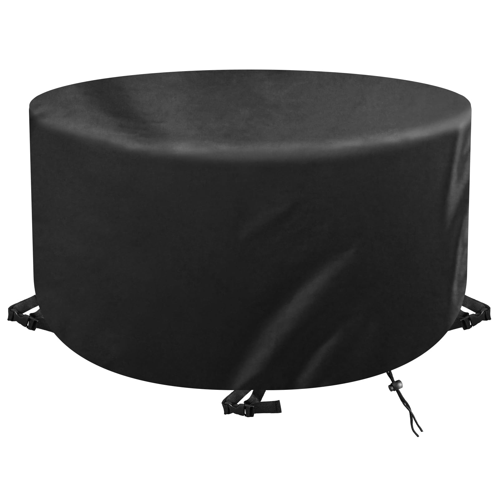 Copertura per Mobili da Giardino Rotonde Ø155x85cm,Telo Copri Tavolo Rotondo Impermeabile 420D, Copertura Tavolo Esterno Anti-UV e Antivento, Copritavolo per Tavolo da Patio,Nero