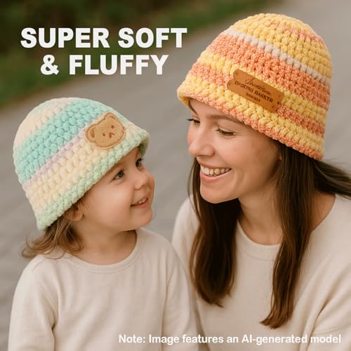 Image of Super Soft and Cozy Chenille Yarn for Crocheting and Knitting -Easy to Crochet with-Bulky #5, 3.5oz /93yds -Chunky Plush Yarn for Hand Craft Blanket Ammigurumi (Purple Rain, 3 Pack)