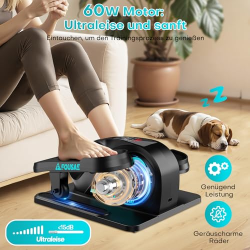 Image of Under Desk Elliptical Machine, Electric Elliptical Leg Exerciser While Sitting for Seniors with Upgraded 15 Speeds & 12 Auto Mode, Forward & Reverse Direction, Quiet Portable Seated Pedal Exerciser