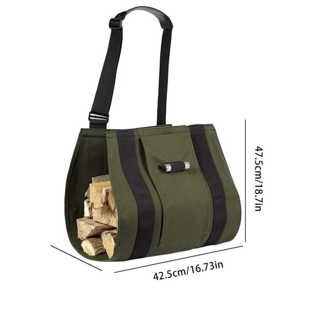 Borsa per legna da ardere in tela, borsa per legna da ardere, grande capacità, porta legna da ardere in legno cerato per esterni | Leroy Merlin