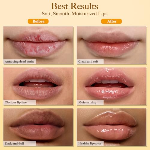 3pcs turmeric lemon lip scrub and turmeric lip balm with brush set lip scrubber exfoliator dark lips treatment for smokers natural exfoliator amp moisturizer cracked dull reduce fine lines lips