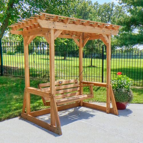 Backyard Discovery Callahan 8' x 5' Cedar Wood Outdoor Patio Pergola...