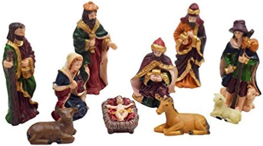 HEIRLOOM QUALITY Resin Nativity Figurine, Standard, Multicolour, 10 Piece