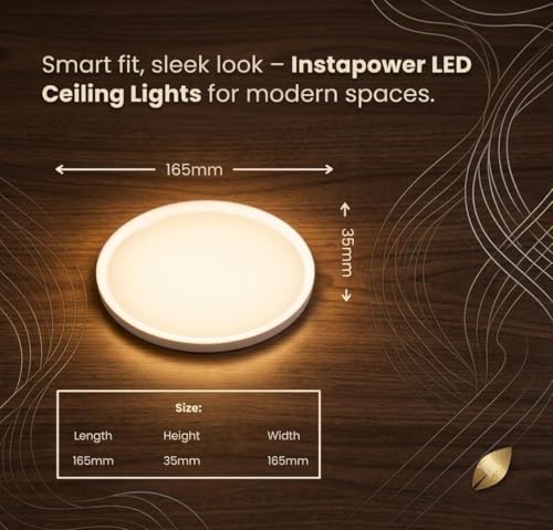 Image of Instapower Polycarbonate Recessed Ceiling Light Ultra Slim Round LED Downlight 2-Year Warranty (Warm White - 15W)
