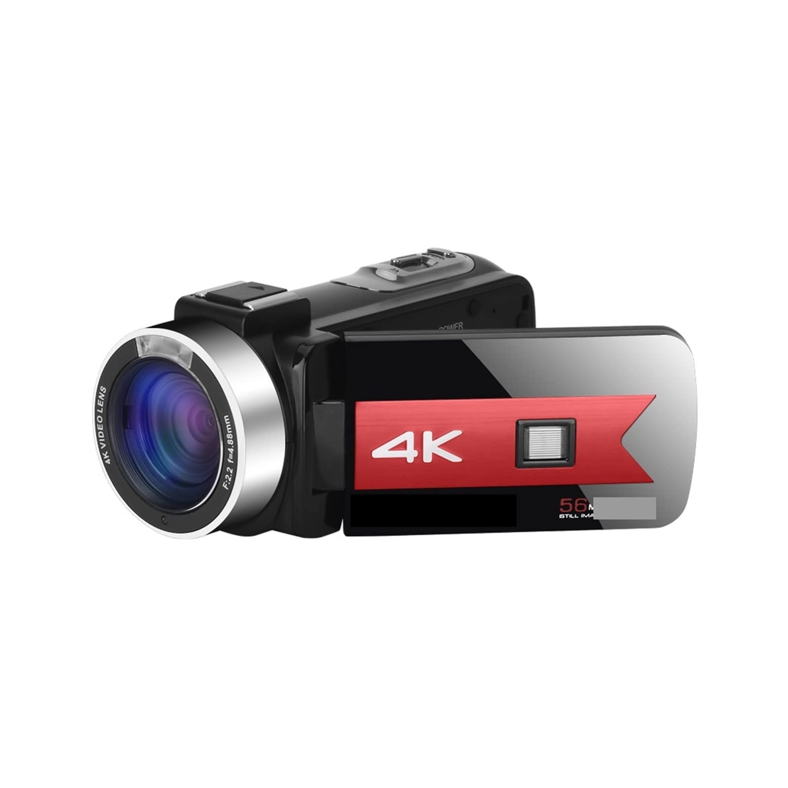Macchinetta Digitale, Videocamere digitali for Visione Notturna for Lo Streaming Live Webcam Fotografia Remote 4K Vlog Camcorder Registratore a infrarossi(32G SD Card,Rot)
