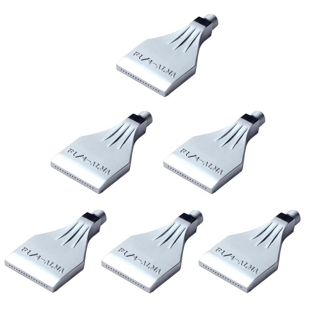 6pcs Blowing Wind Nozzle G1/4 Flat Air Nozzle, Aluminum Alloy High Pressure Spray Nozzle, 16 Hole Air/Water Nozzle for Cleaning Cooling, Fits Most Pipes and Systems, Easy to Install