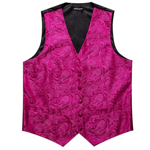 Image of Barry.Wang Formal Men Flower Vest Paisley Jacquard Silk Ties Suit Waistcoat Set Wedding 5PCS