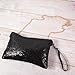 LUOEM Glitter Handbag Purse Shoulder Bag Sequin Evening, Black, Size Medium