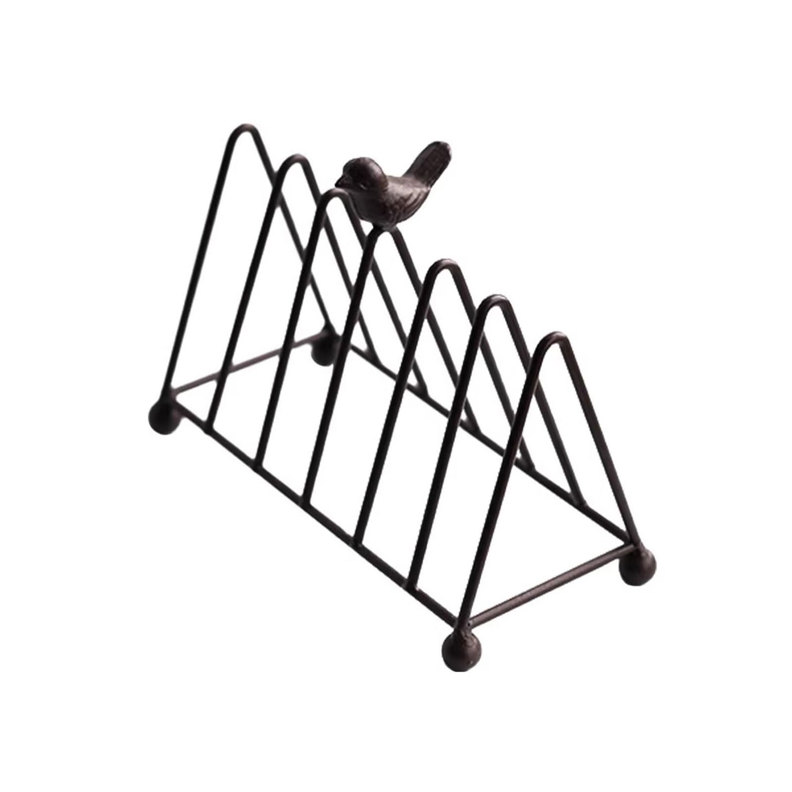 Zhaoj24-05 Bookcase Retro Iron Triangle Desktop Bookshelf CD Organizer Shelf with Birds Decorations