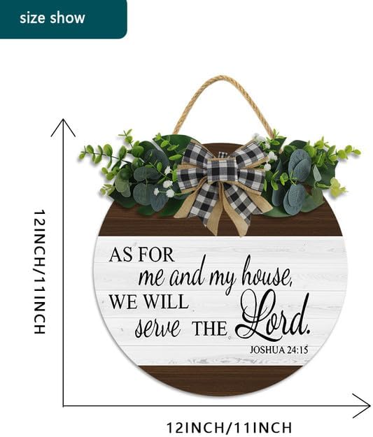 Miniatura 2 de Letrero de decoración de pared con texto en inglés "As for Me and My House We Will Serve The Lord de 12 x 12", letrero de versículo bíblico,