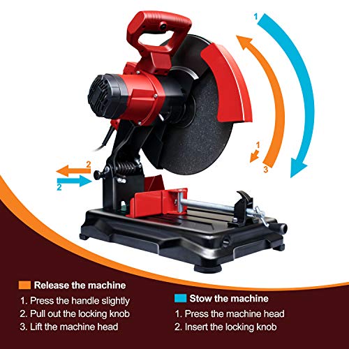 Toolman Chop Saw, 15-Amp, 14-inch, 3800 RPM, Cutoff Disc Included, J1G-KE17-355A