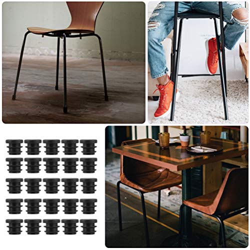 ULTECHNOVO 100Pcs Plugue Plástico Redondo de 20 Mm Tubo Tubo Tampa Final Cadeira Desliza Protetor pa