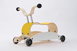 Wishbone Mini Flip Mix, Match 3 en 1 en color Top amarillo, base blanco, ruedas negras.