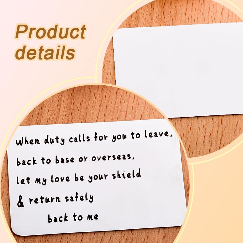 Military Deployment Gifts Wallet Card for Military Boyfriend Husband Navy Long Distance Gifts for Marine Air Force Romantic Anniversary Present for Army Fiance Coast Guard4