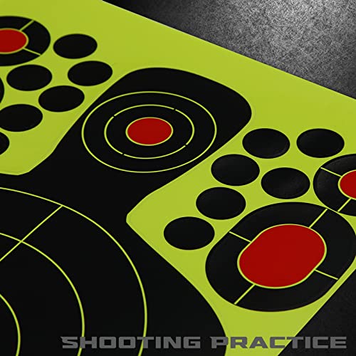 14.5 X 9.5 Inch Self Adhesive Shooting Targets, 10 Pack Splatter Reactive Targets, Visual Feedback, Cover-Up Patches, Paper Target For Gun, Pistol, Rifle, Bb Gun, Pellet Gun, Airsoft, Air Rifle, Range #TOP3