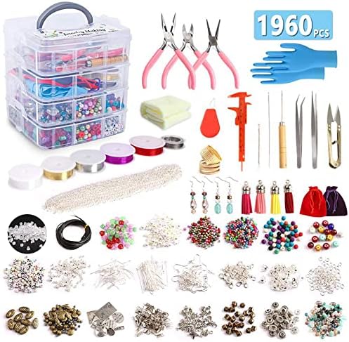 RoseFlower 1171PCS Jewellery Making Kit, Jewelry Making Supplies Set for DIY Earring Necklace Bracelet Ring Anklets Brooches Starter Making, Birthday for Women or Girls #11