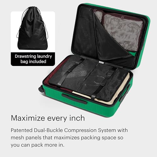 Image of Away Amazon Exclusive Medium Checked Luggage - 26-Inch Lightweight Hardside Suitcase with Custom WhisperGlide 360 Wheels, Interior Compression System, TSA-Accepted Lock - Palm Green