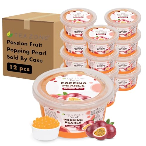 Tea Zone [1 Pound - 12 Packs] Passion Fruit Popping