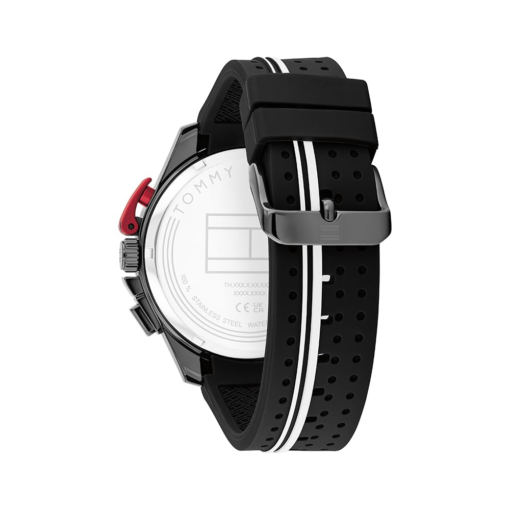 Tommy Hilfiger Reloj Cronógrafo de Cuarzo para Hombre con Correa de Silicona Negra - 1792168