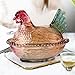 WAIT FLY Chicken Candy Dish with Lid Candy Jar Snack Bowl Cookie Jar Hen Shape Easter Candy Buffet Jars Kitchen Storage Jar-Brown