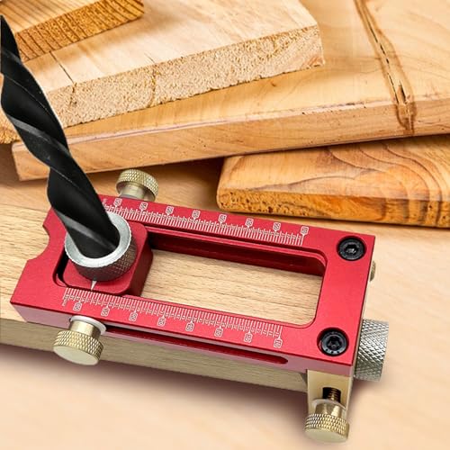 Gabarit de perçage 5 trous avec guide ajustable pour menuiserie - 4