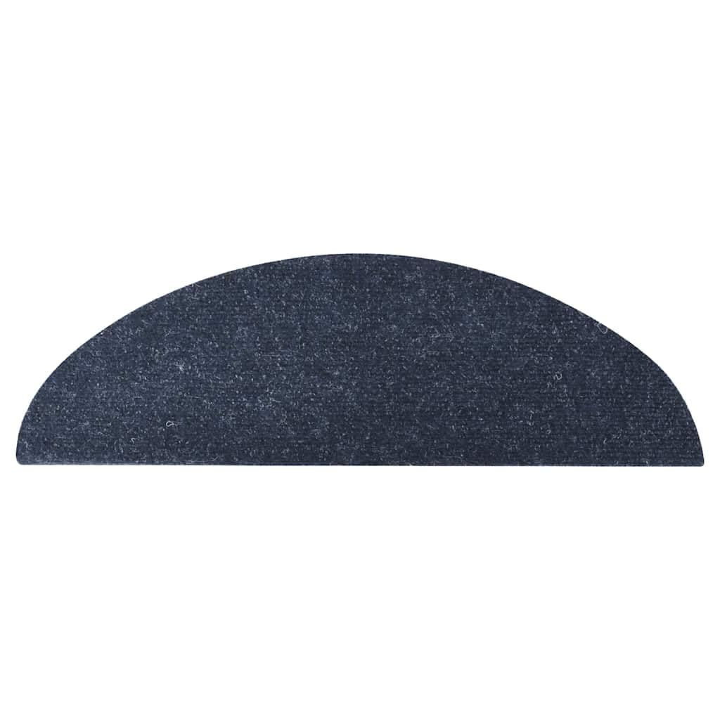Alfombrillas autoadhesivas para escalones de fieltro punzonado, 15 unidades, 56 x 17 x 3 cm, color azul, antideslizantes, para escaleras de madera con tiras adhesivas, protección contra