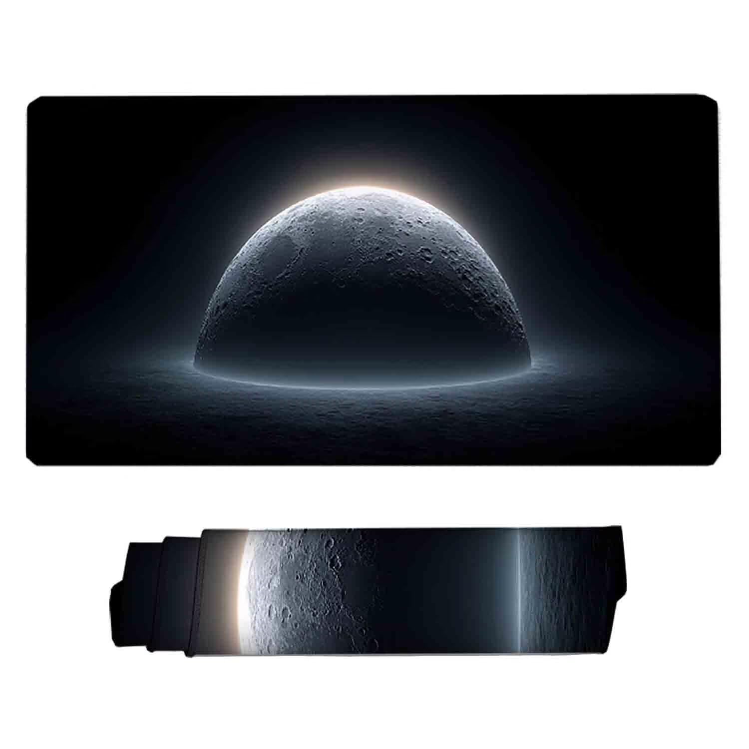 Czarna podkładka pod mysz ziemia XXL podkładka pod mysz 1200 x 600 mm podkładka pod mysz z przeszytymi krawędziami i gumową podstawą antypoślizgowa podkładka pod mysz XXL do gier, laptopa, akcesoria