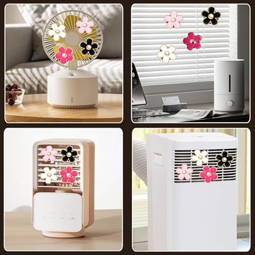 Image of 6pcs Daisy Flower Car Air Vent Clips with Fragrance Pads | Car Air Outlet Freshener Clip, Charm Car Inter Decor, Air Conditioning Outlet Clip Car Air Freshener Dashboard Accessories