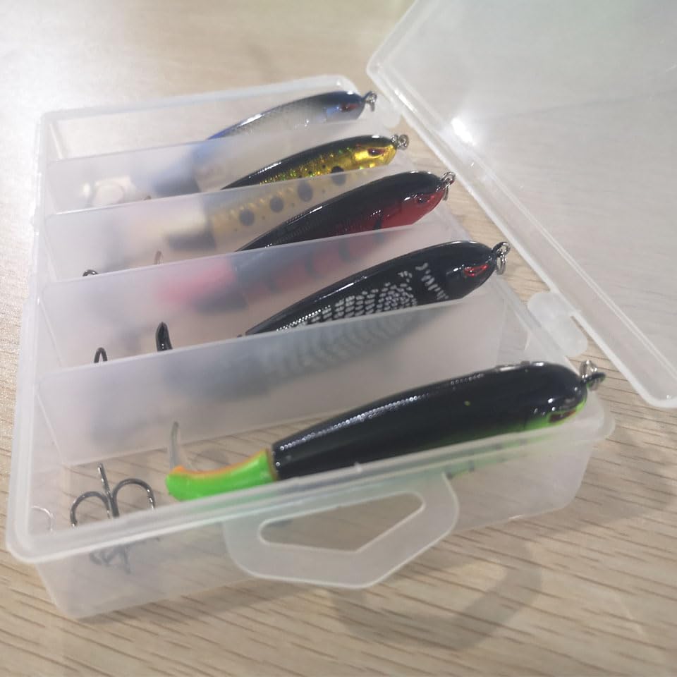 5 pièces Ensemble de leurres de pêche/appât Whopper avec boîte/Queue rotative 13g 19g Crayon Popper pêche à l'appât Dur