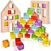 Woodtoe Wooden Building Blocks Set...