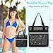 Fammart Mesh Shower Caddy Portable with Zipper & 2 Pockets - Quick Dry Shower Bag Toiletry Tote Hanging for Travel Gym Camp Beach - Organizer Bag Bathroom Essentials for College Dorm