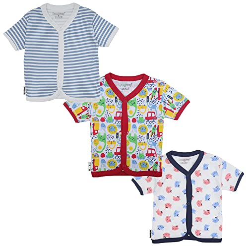 Image of NammaBaby Unisex Kid Cotton Regular Fit T-Shirt Hosiery Clothing Jhabla /Vest Front Open T- Shirt with Snap Buttons