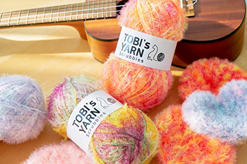 Tobi'S Yarn MULTI001 Scrubby Yarn Bundle - Big 80G (2.82 Oz) Per Skein Of Assorted Color Sparkle Yarn For Dishcloths, Exfoliating Washcloths thumb #3