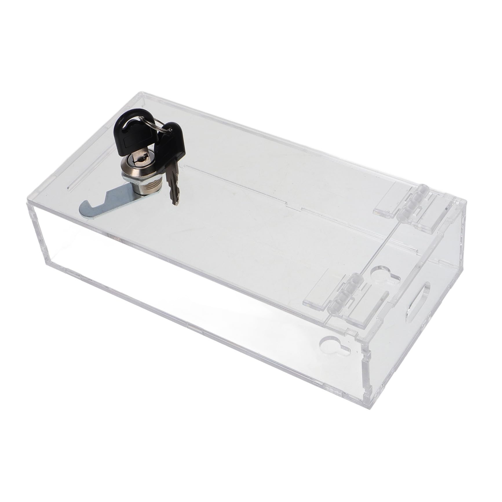 jojofuny Lockable Transparent Storage Box with Wear-Resistant Design Small Phone Lock Box for Office Home Use Mobile Phone Locking Container with Emergency Call Holes
