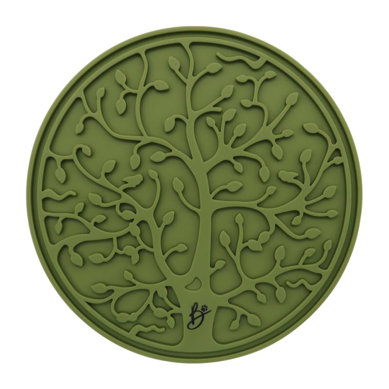 The Boleo Shop Tree Design Lick Mat for Dogs and Cats, Slow Feeder, Anxiety Relief, Improve Grooming Session, Dog Toy to Keep Busy