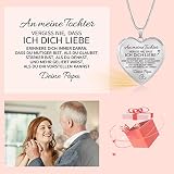 HAYOUWAY Naszyjnik w kształcie serca - An meine Tochter von Mama/Papa,