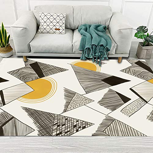 Geometrisches nordisches Erkerfenster 200 * 280CM YJL-36,Matte für Fitnessgeräte, als Schutzmatte beim Training nutzbar, Bodenschutzmatte für