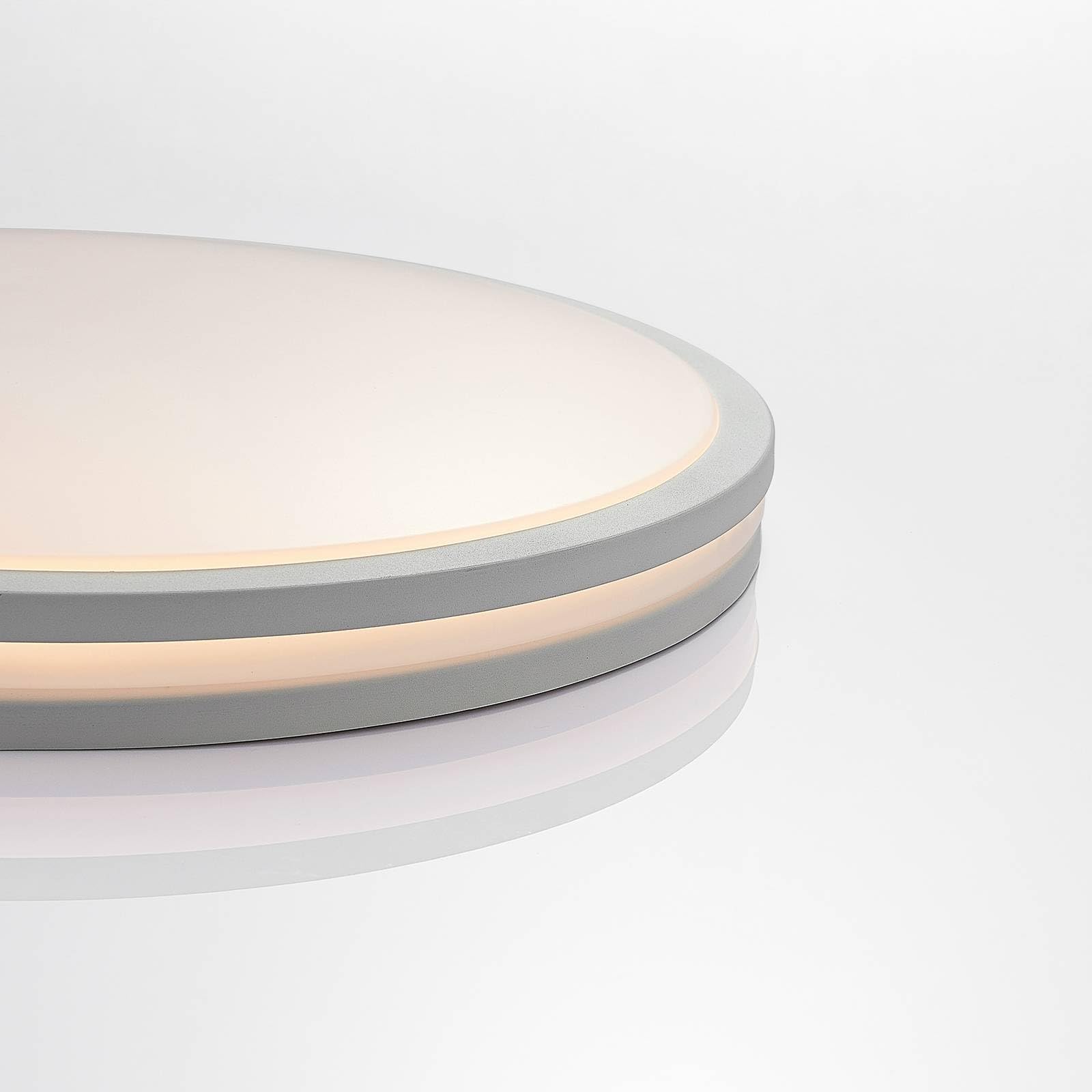 Lindby Bombillas LED lámpara de techo en blanco, regulable plafón redondo | lámpara de salón, moderno, cct, 3000 k blanco cálido - 6000 k luz, con mando a distancia para cuarto de baño, pasillo