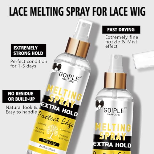 Goiple MELTING SPRAY-8.33FL OZ 8.45 Fl Oz Lace Melting And Holding Spray Glue-Less Hair Adhesive For Wigs thumb #3