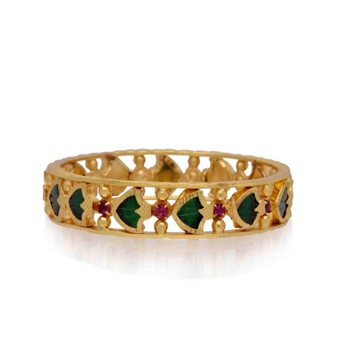 RFJ Gold-plated Brass and Ruby Bangle for Women (Gold) (B07VD15968) Amazon Price History, Amazon Price Tracker