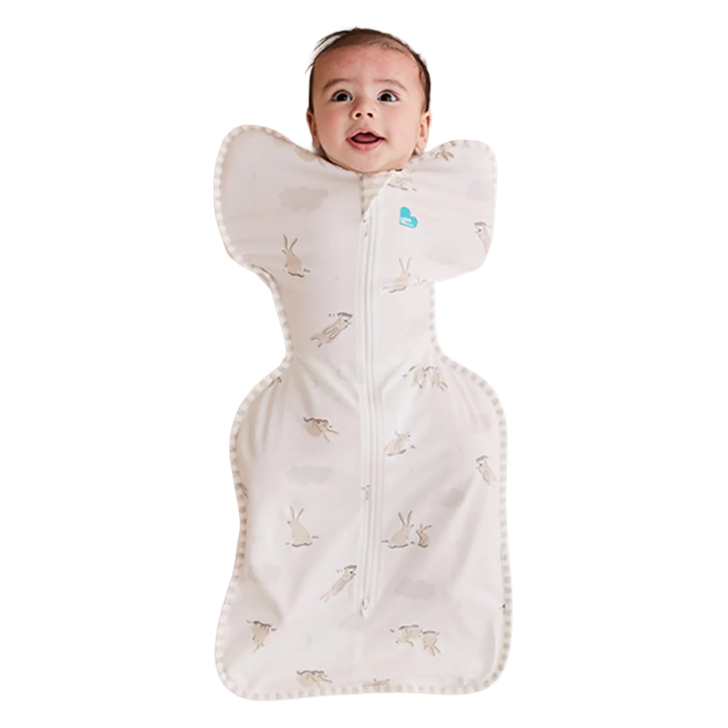 Love To DreamLove To Dream™ Swaddle UP™, Small 3.5-6 kg - Cloud Bunnies, Snug Fit, Supports Healthy Sleep Routine, 1.0 Tog For 20-24°C Temperatures, Machine Washable Stretch Cotton, 2 Zips for Easy Nappy Change
