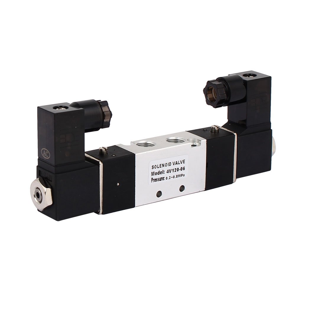 Aexit AC 110V Valves 2 Position 5 Way Neutral Pneumatic Air Control Solenoid Solenoid Valves Valve 4V120-06