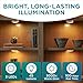 Brilliant Evolution Ultra Thin Wireless LED Touch Lights - Battery Operated Under Cabinet Lighting - Round Puck Lights for Closet, Countertop - Stick On Push Light for Home Decor - Pack of 2