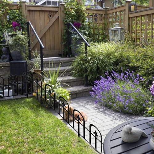 Borde decorativo para jardín con 5 paneles de valla exterior resistente 3