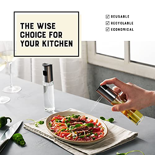 Shinekite Olive Oil Spray Bottle For Cooking, 100Ml - Oil Mister For Bbq, Salad Roasting Baking Or Frying - Multifunctional Transparent Spray Bottle For Oil Water Vinegar, And Liquid Seasonings 2 Pack #TOP1