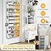 Over The Door Organizer, 5-Tier Extra Large Behind Door Storage with 10 Big Front & 10 Mesh Pockets, 80lb Capacity, Hanging Storage Organizer with Clear Window Kids Toys, Shoes, Diapers, Light Grey