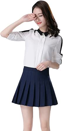 TOPJIN Juniors All Match Korean Style High Waist Short Pleated Skirts