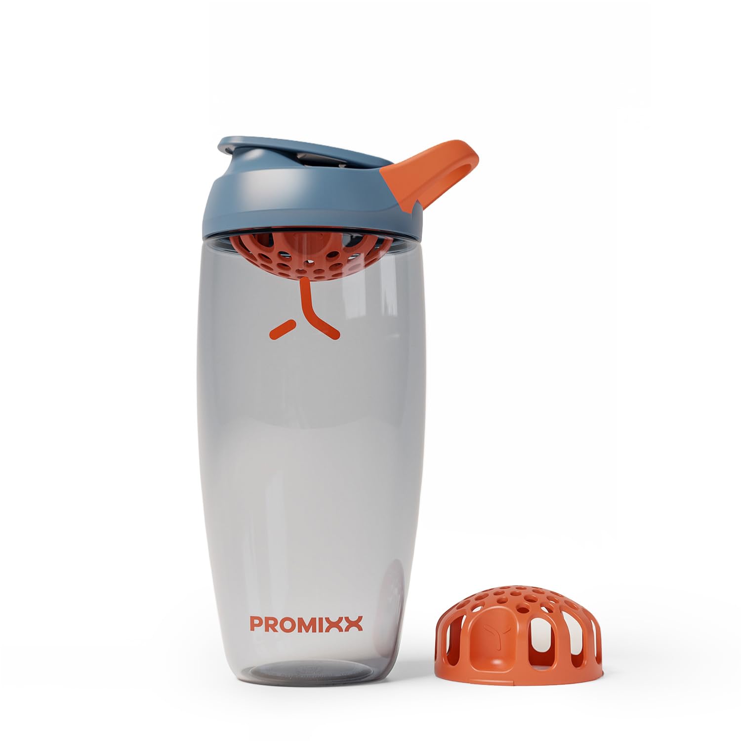 Promixx Midnight Blue Pursuit Protein Shaker Bottle – 760Ml Silent Snap-Fit Mixer For Lump-Free Shakes – Leak-Proof Bpa-Free Ecozen Gym Shaker With Measurement Marks For Fitness And Travel –