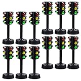 VICASKY 12Pcs Traffic Light Model, Educational Traffic Signal Toy for Kids, Assorted Colors, 4.56 x 1.77 Inches, ABS Material