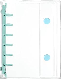 PATIKIL A7 Clear 6 Ring Transparent Binder Cover Loose Leaf Blue Clip | Folder,File Notebook Shell Protector,Soft PVC,with 2 Snap Button,Refillable Sheet,for Budget Planner